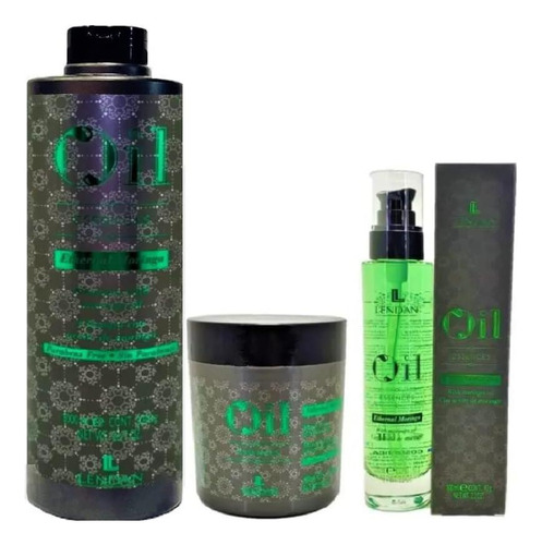 Kit Shampoo Lendan Moringa 1000 Ml 1000 Ml + Óleo + Máscara