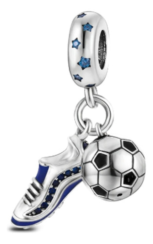 Charm De Futbol Balon Y Zapato 3d De Plata +estuche Ya7