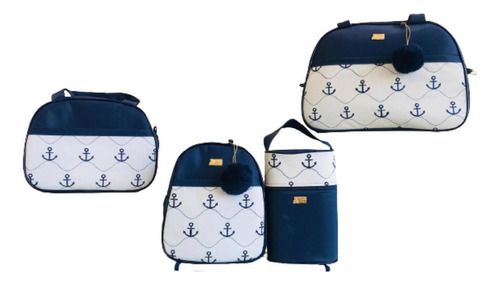 Bolsa Maternidade 5 Peças Elyã Baby Marinheiro Azul