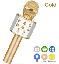 Comprar Microfone Karaoke Bluetooth Microfone Bluetooth Karaoke Cor Dourado
