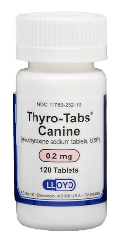 Imagen 1 de 3 de Thyrotabs Hipotiroidismo Perros 0,2mg X 120 Tabletas