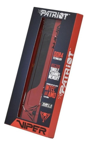 Memoria RAM gamer color rojo 16GB 1 Patriot PVE2416G266C6