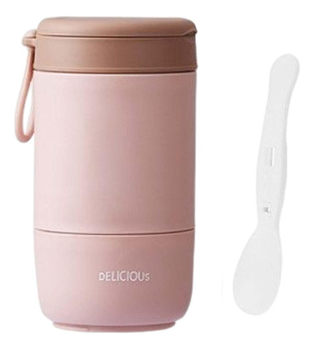 Contenedor De Almuerzo Termo Tarro De Comida Acero Rosado