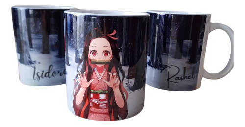 Tazon Nezuko Con Nombre, Taza Nezuko Anime Demon Slayer