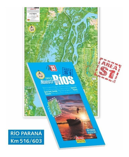 Río Paraná. Mapa Satelital Area S1 ( Km 516 / 603 ) Impreso