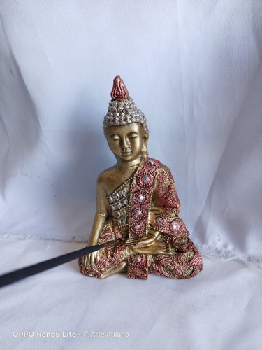 Buda Tibetano Mudra Yoga Porta Incienso Krishna Mini Resina