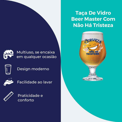 Taça de Vidro Para Cerveja Beer Master 380ml, Ruvolo