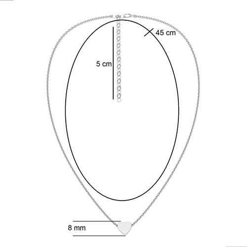 Imagen 2 de 10 de Collar Corazón Pasacadena De Plata .925 Agálea Joyería