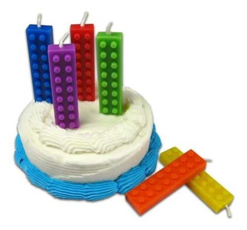 Velas De Fiesta Building Bricks - Blokz Juego De 6 (colores