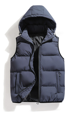 Chaleco Con Capucha Desmontable Para Hombre, Con Forro Polar