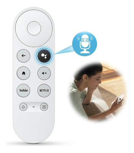Velstron Control Remoto Compatible con Google TV Chromecast 4K Snow/HDTV, Reemplazo por Voz para Google TV G9N9N, GA01409-US, GA01919/20/23-US, GA02463-US, Reproductor de Streaming.