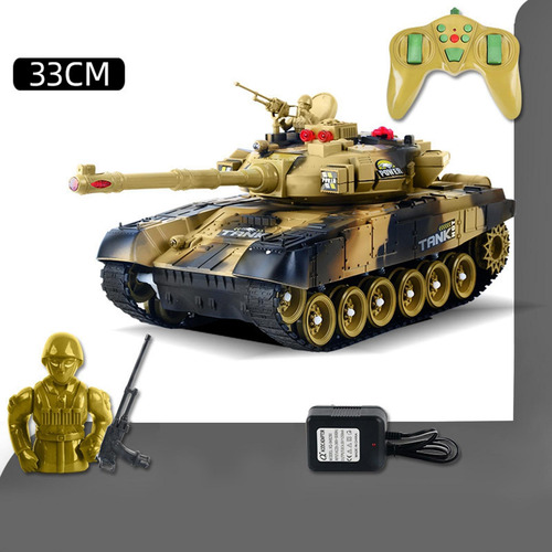 13 Rc Tanque De Modelo De Coche Con Luz De Sonido Marrón
