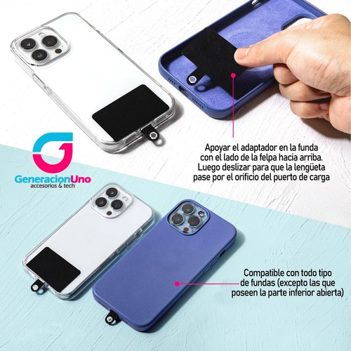 Imagen 2 de 6 de 2 Adaptador Para Fundas Colgante Strap Correa Bandolera