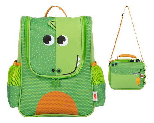 Mochila Com Lancheira Tiny Love Infantil Safari Croco