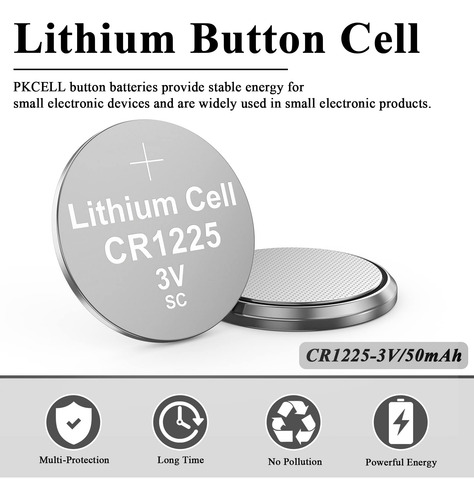 Pila Boton Litio 3v Cr1225 Para Termometros - 50 Unidades