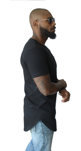 Imagem 2 de 4 de Camiseta Oversized Plus Size Longline Swag Camisa Masculina