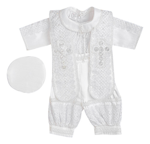 Ropón Traje Bautizo Niño Jb 1515 | Hermoso Y Elegante Blanco 12 Meses