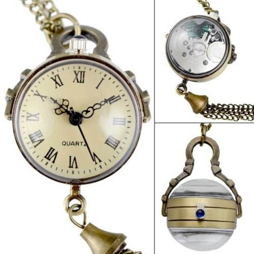 Reloj Collar O Bolsillo Steampunk Bronce