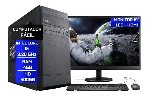 Computador Completo Fácil Intel I5 04 Gb Ddr3 Hd 500 Gb