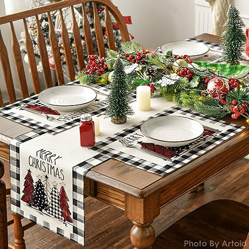Set De 2 Manteles Individuales De Árboles De Navidad A Cuadr