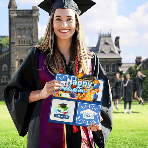 Tarjeta De Felicitación De Graduación 3d Tarjeta Emergente D