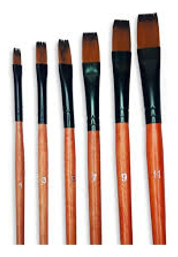 Set X6 Pinceles Artísticos Maquillaje Chato Artist Brush