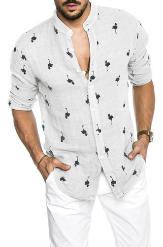 Hombre Camisa De Manga Larga Casual Slim Fit Cardigan