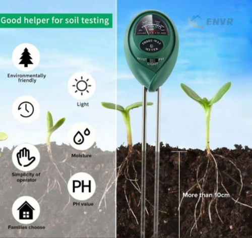 Kit 3 Medidor Ph 3 En 1 Humedad Luz Suelo Plantas Cultivos