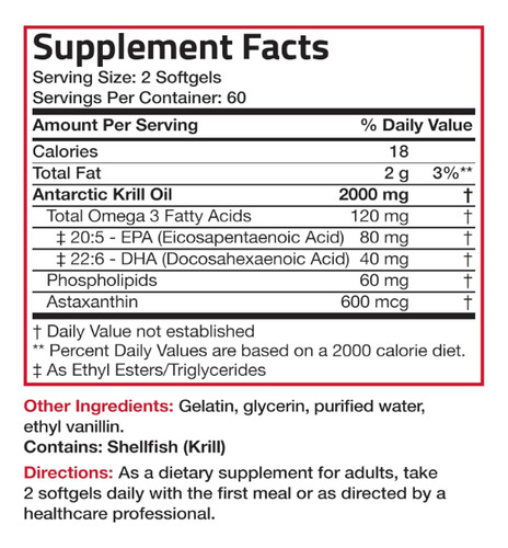 Aceite De Krill Antártico 2000 Mg Bronson 120 Softgel Sabor Sin Sabor