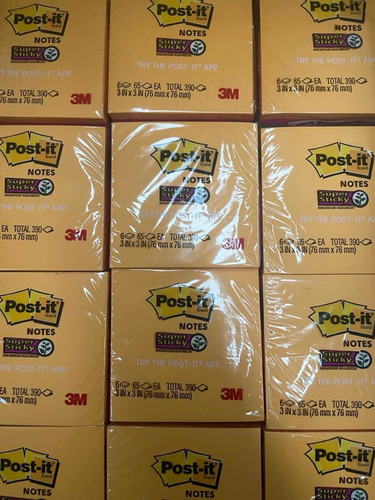 Notas Adhesivas Post-it 3m 6 Colores Diretes 390hojas 6pz