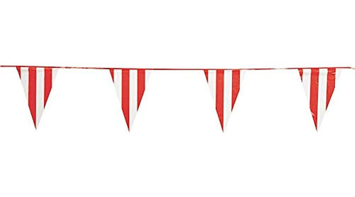 Red & White Pennant Carnival Banner (100 Feet Long) Eve...