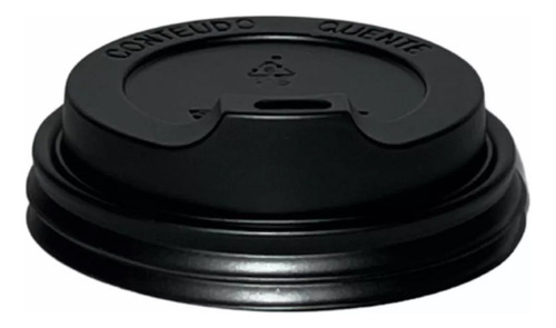Tampa P/ Copo De Papel Biodegradável 200ml 73mm Fns C/100 Un Cor Preto