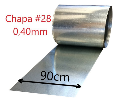 Bobina Galvanizada Calha Rufo Algerosa 90cm X 3mts