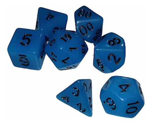 Dados De Rol 62 Celeste Numeros Negros