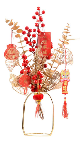 Adornos Año Nuevo Chino Tradicional Ramas Frutos Rojos