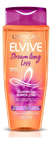 Shampoo L'Oréal Paris Elvive Dream long liss Anti frizz en botella de 680mL por 1 unidad