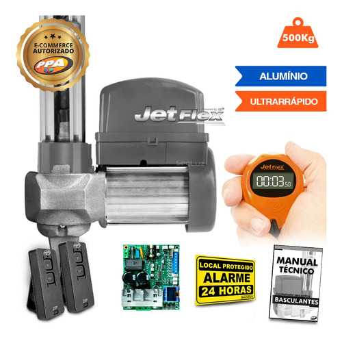 Kit Motor Ppa Bv Condominium Jetflex 1/2 Hp Portão 480kg 3s