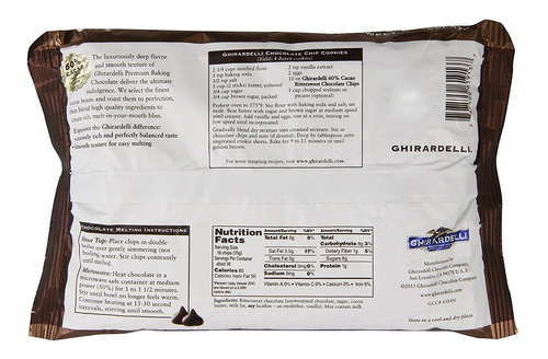 Ghirardelli Chocolate Amargo Para Hornear Chips, 20 Onzas.