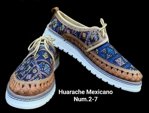 Huaraches Piel Y Bordado A Colores La Mejor Calidad