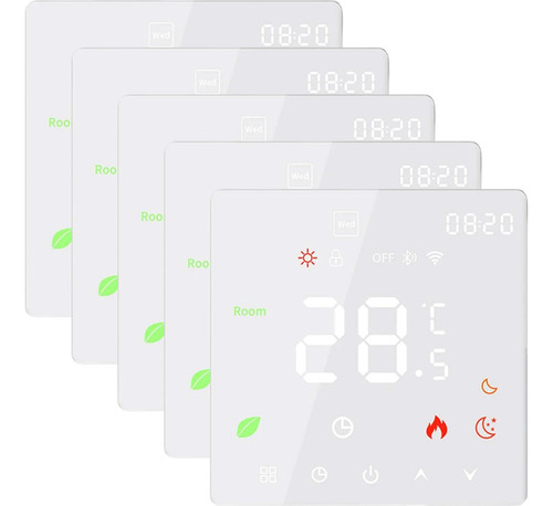 Termostato Calor Suelo Radiante, Mxehb-005, 5pzas, Lcd, Blan
