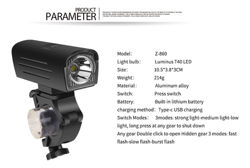 Faros Delanteros T Para Bicicleta, Coche, Carga Usb, T40, St