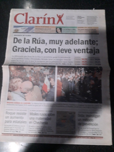 Clipping Diario Clarín 22 10 1999 Elecciones Ruckauf Duhald