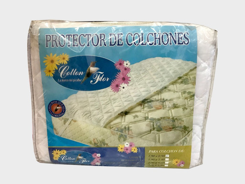 Protector De Colchón 1 Plaza Cotton Flor Mi Casa