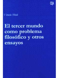 El Tercer Mundo Como Problema Filosófico Y Otros Ensayos