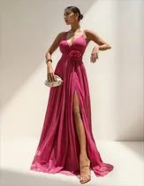 Comprar Vestido Longo Decote V Decote X Nas Costas Lindo