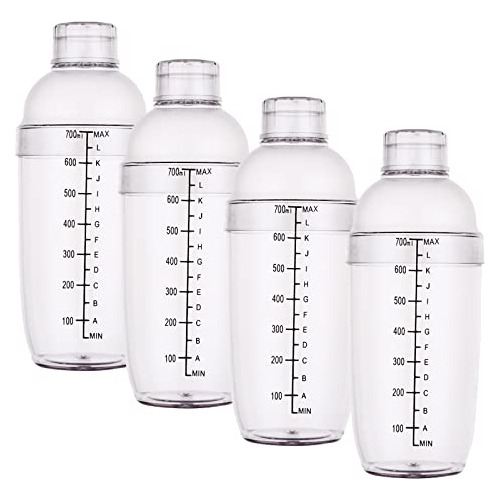 Cedilis Shaker De Plástico, 4 Pack, 700cc /