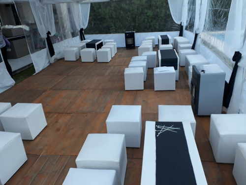 Carpas Mesas Sillas Puff Piso De Madera Gazebos Vajilla