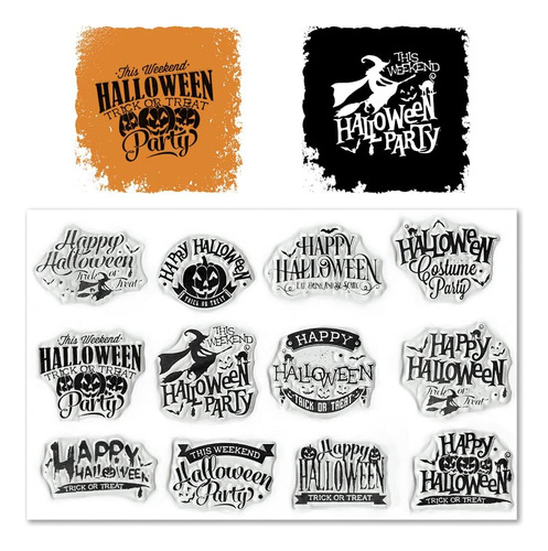 Sellos Transparentes De Palabras De Halloween Hacer Tar...