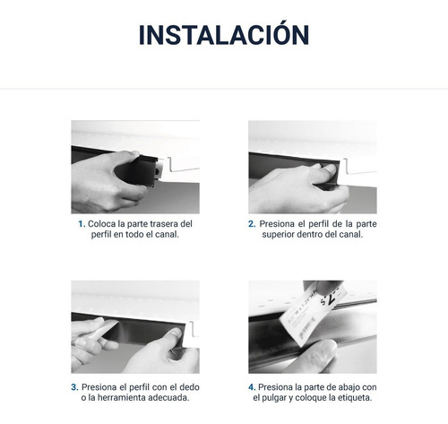 Porta Precio Preciador Para Gondola De Riel Cenefa 25pz K90