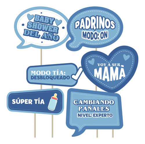 Kit Imprimible Baby Shower Cartelitos Photo Props 